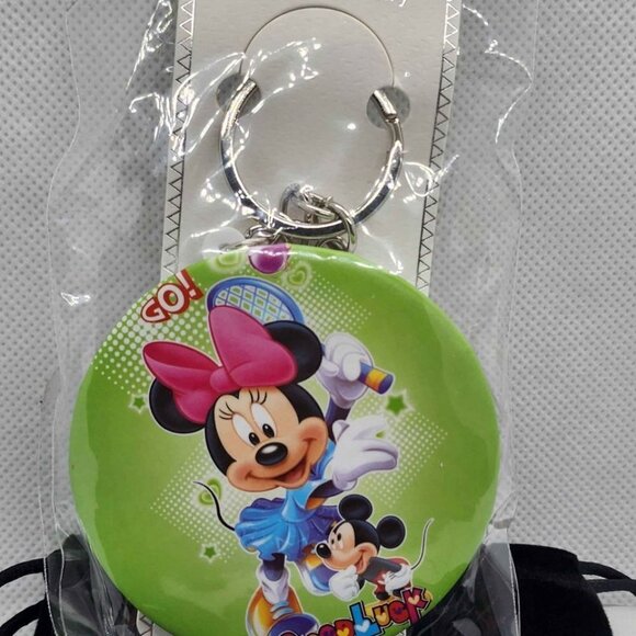 Brand New   one keychain - MINNIE MOUSE  & MICKEY double mirror - Picture 3 of 4